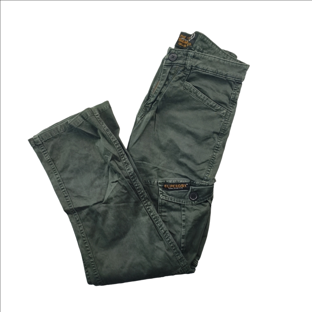 Superdry Core Cargo Lite Pants Men’s 32 Military Green Utility Cotton Rare